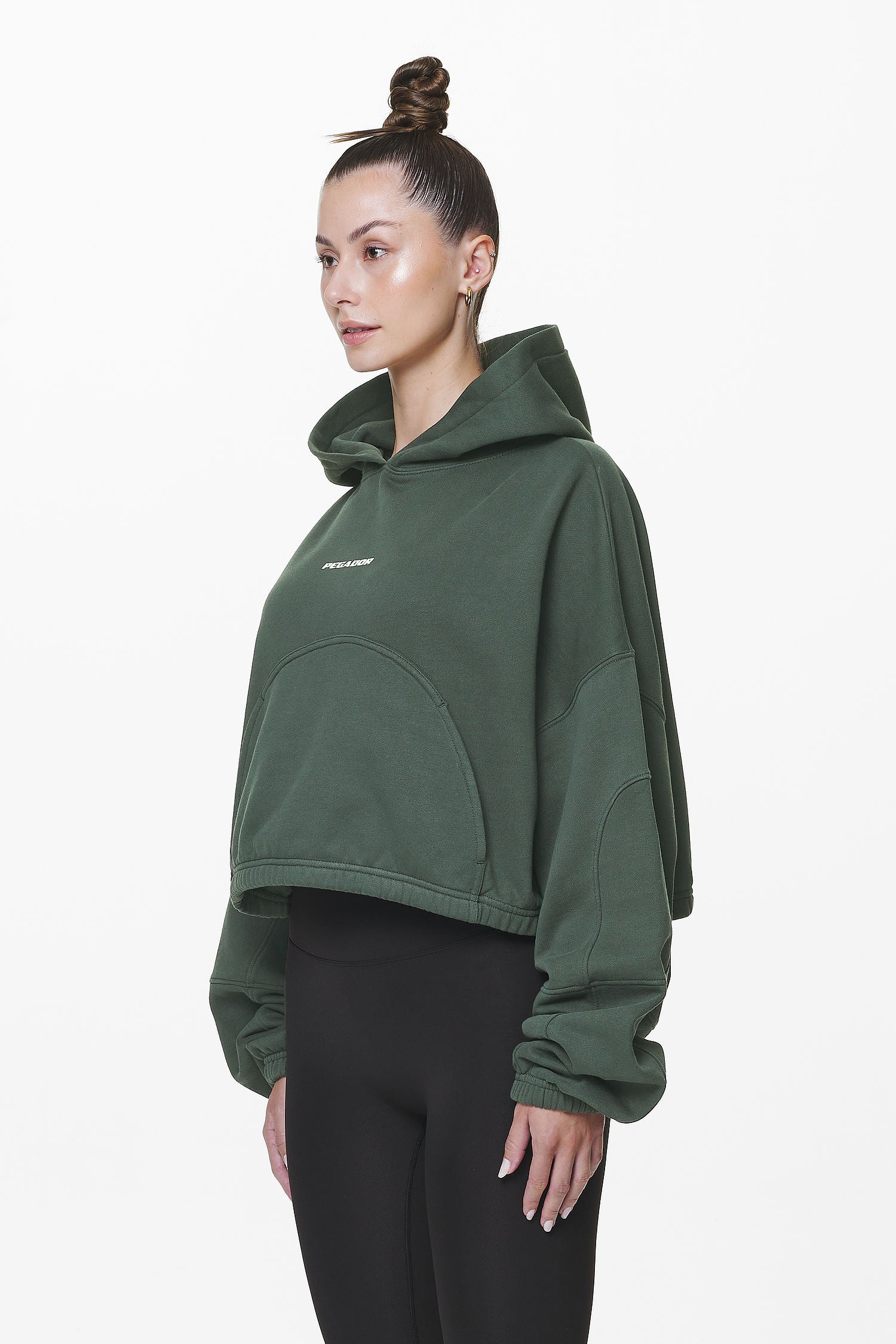 Cropped green hoodie online