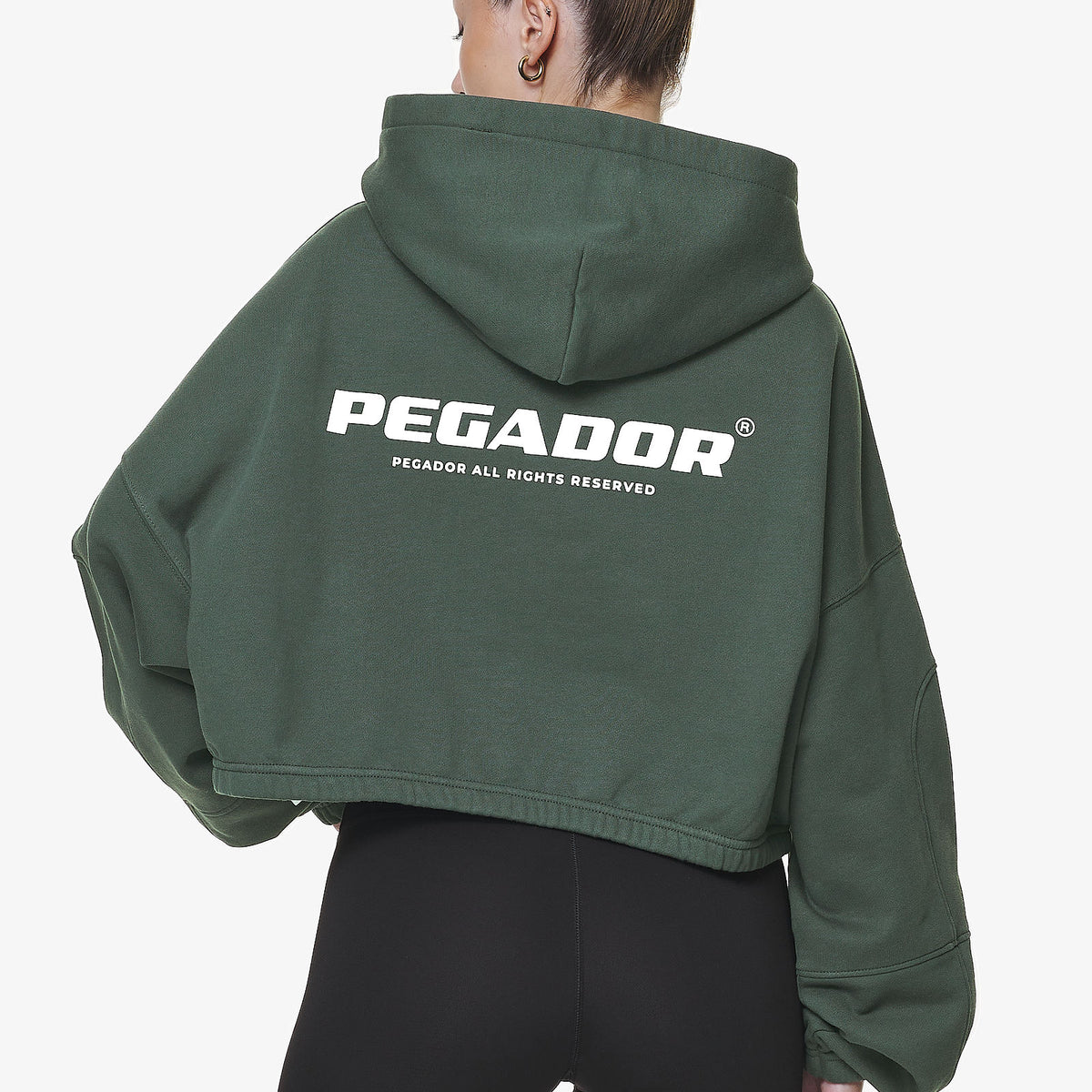 Skei Logo Oversized Cropped Hoodie Washed Sage Green – PEGADOR®