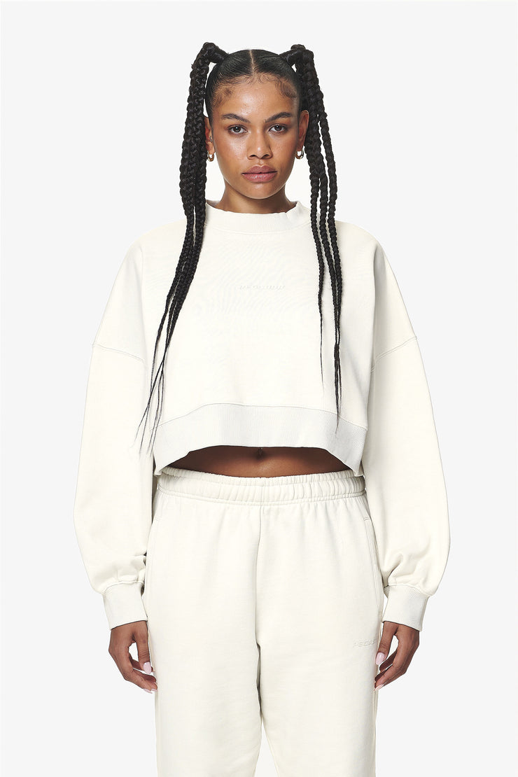 Pegador Londa Cropped Oversized Sweater Washed Salty Cream Gum