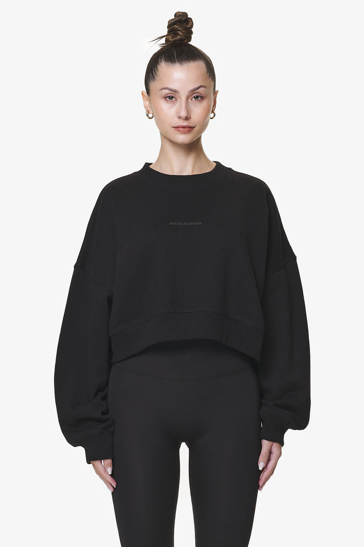 Pegador Londa Cropped Oversized Sweater Black Gum