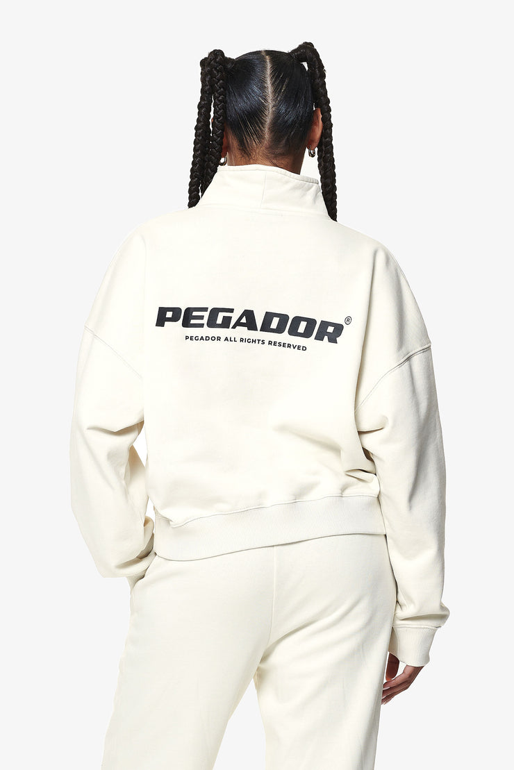 Pegador Vuku Logo Oversized Halfzip Washed Salty Cream