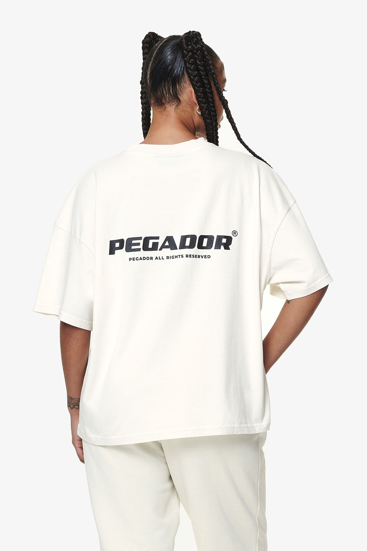 Pegador Arendal Logo Heavy Oversized Tee Washed Salty Cream