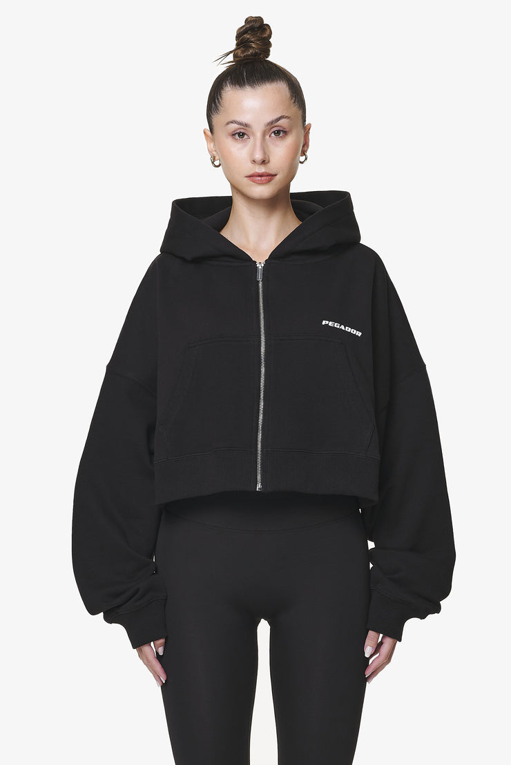 Pegador Marla Cropped Zip Hoodie Black Gum