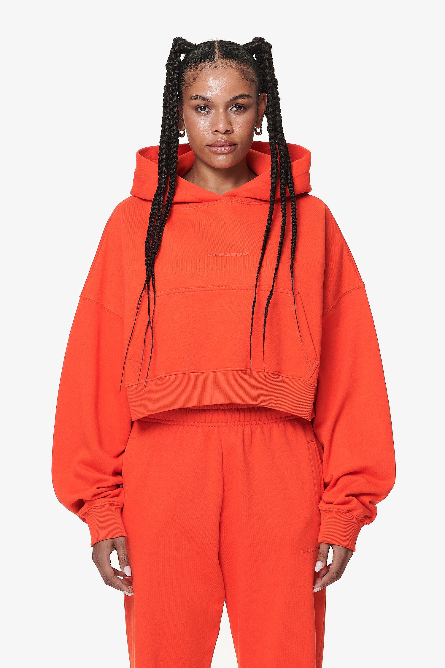 Orange cropped hoodie outlet women's