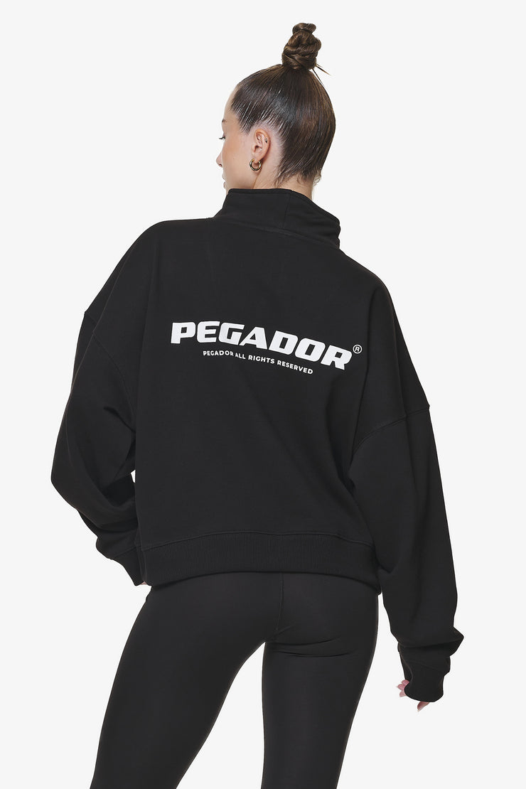 Pegador Vuku Logo Oversized Halfzip Black