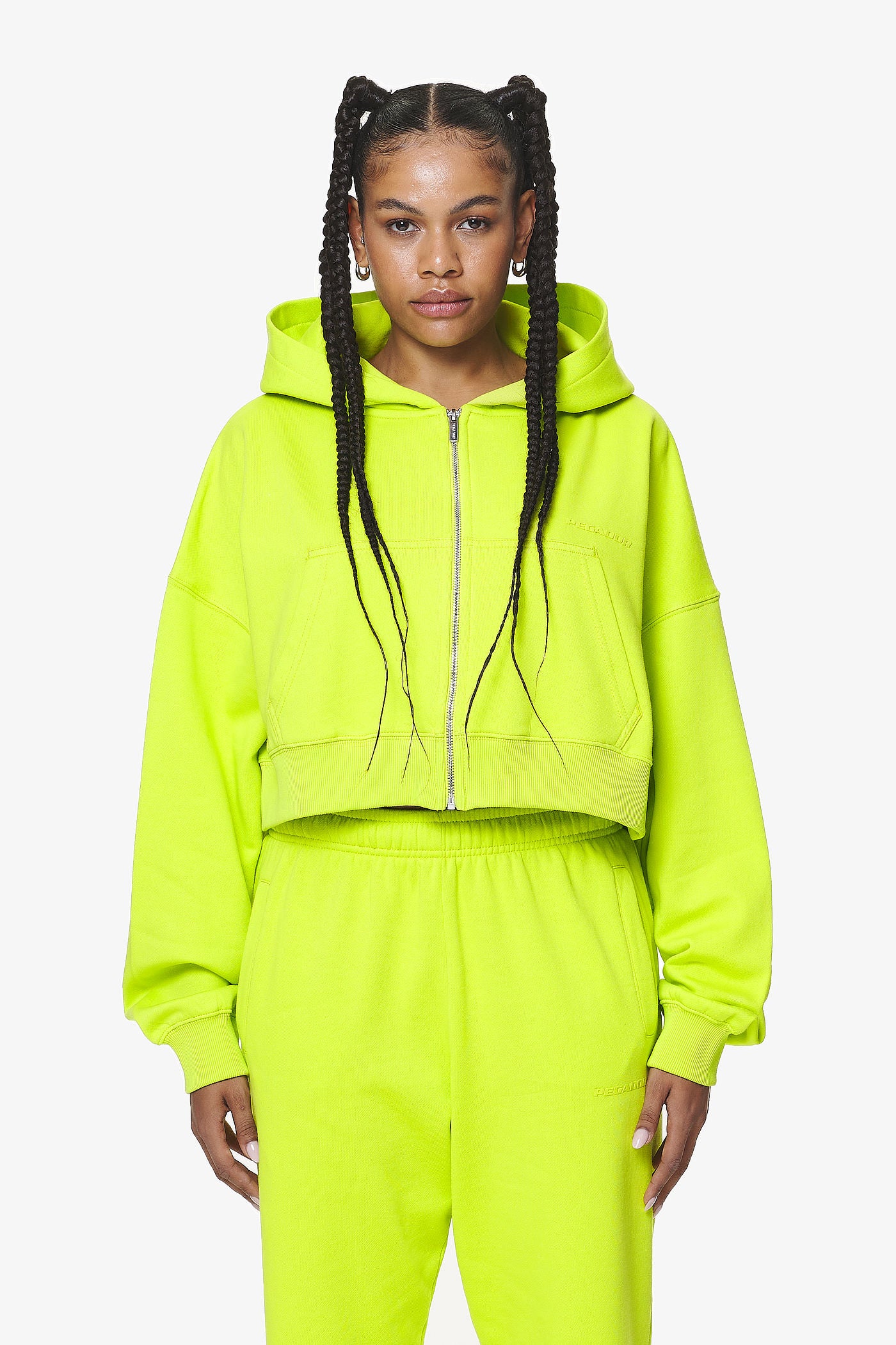 Lime green zip hoodie sale