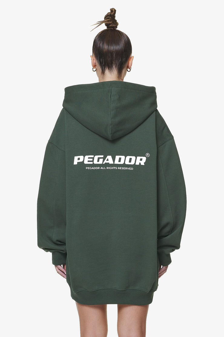 Pegador Malm Logo Oversized Hoodie Dress Washed Sage Green