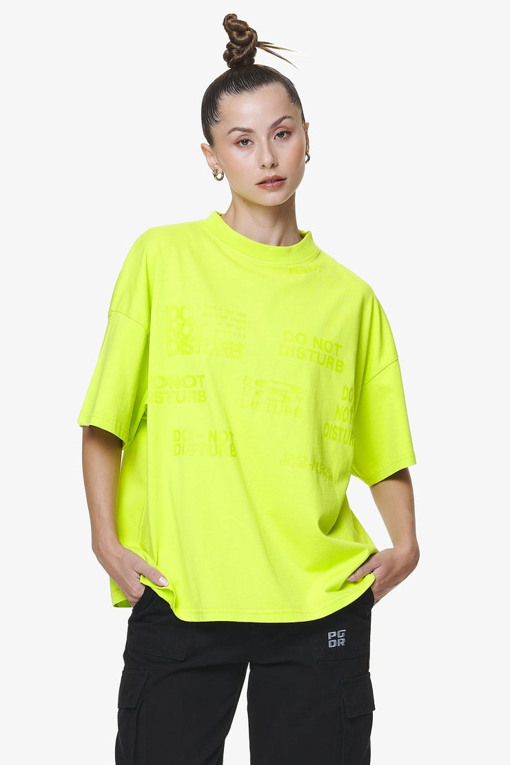 Pegador Groven Heavy Oversized Tee Washed Lime Yellow