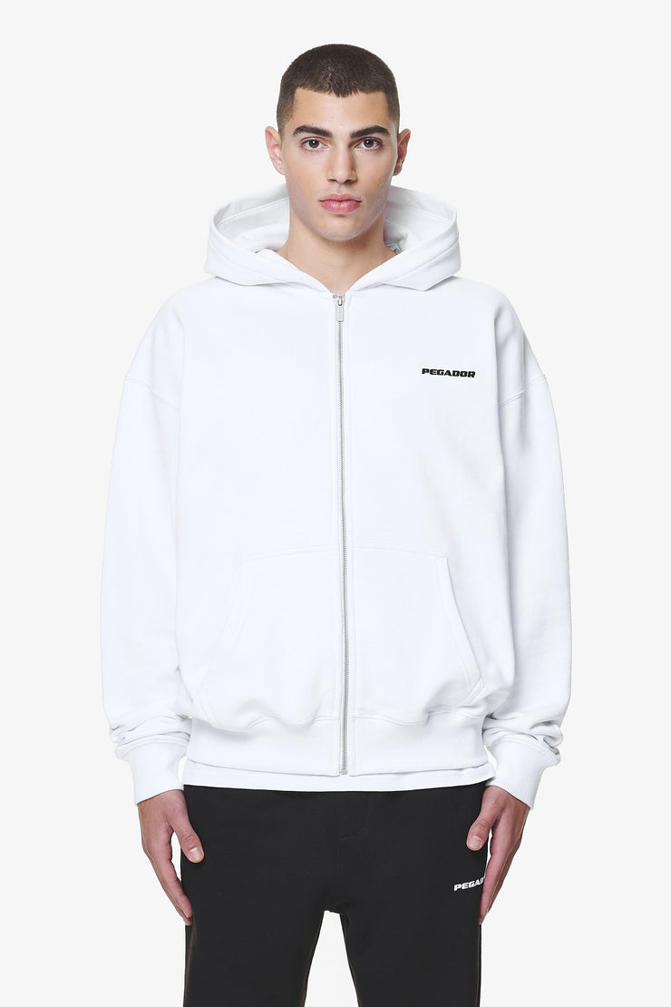 Pegador Logo Oversized Sweat Jacket White