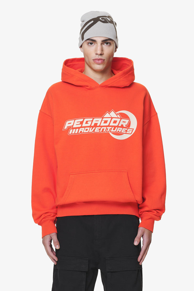 Pegador Eazor Oversized Hoodie Washed Signal Red