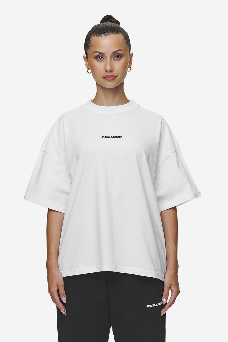 Pegador Bracy Heavy Oversized Tee White Black Gum