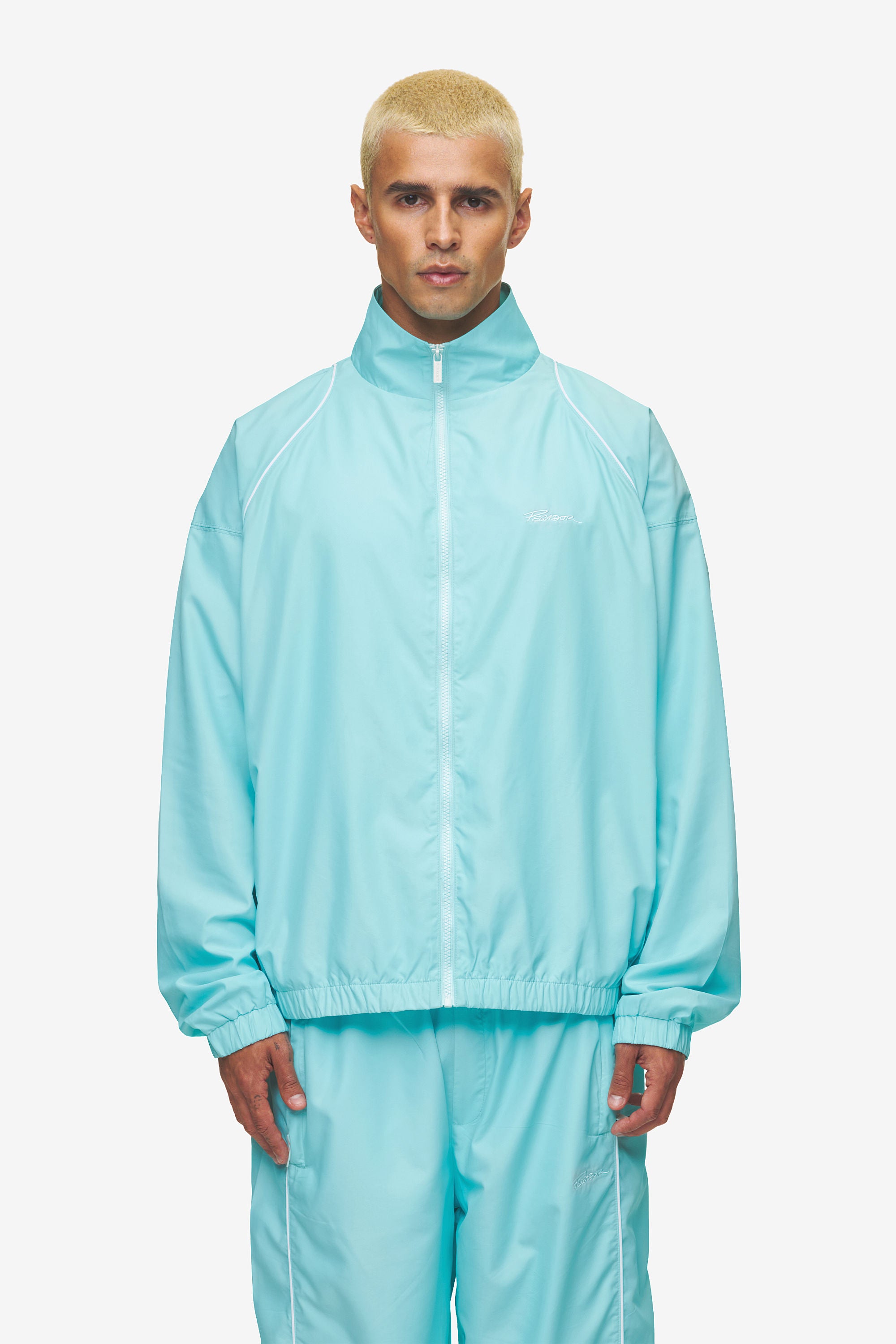 Lincoln Boxy Track Jacket Sky Blue