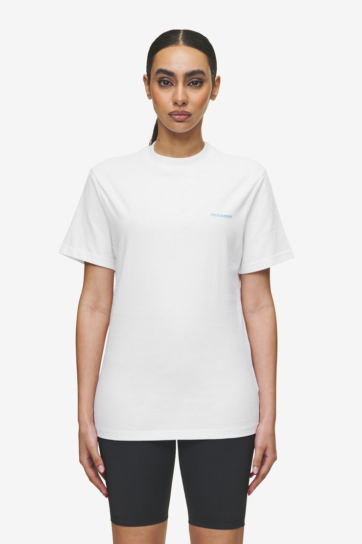 Pegador Logo Slim Tee White Sky Blue