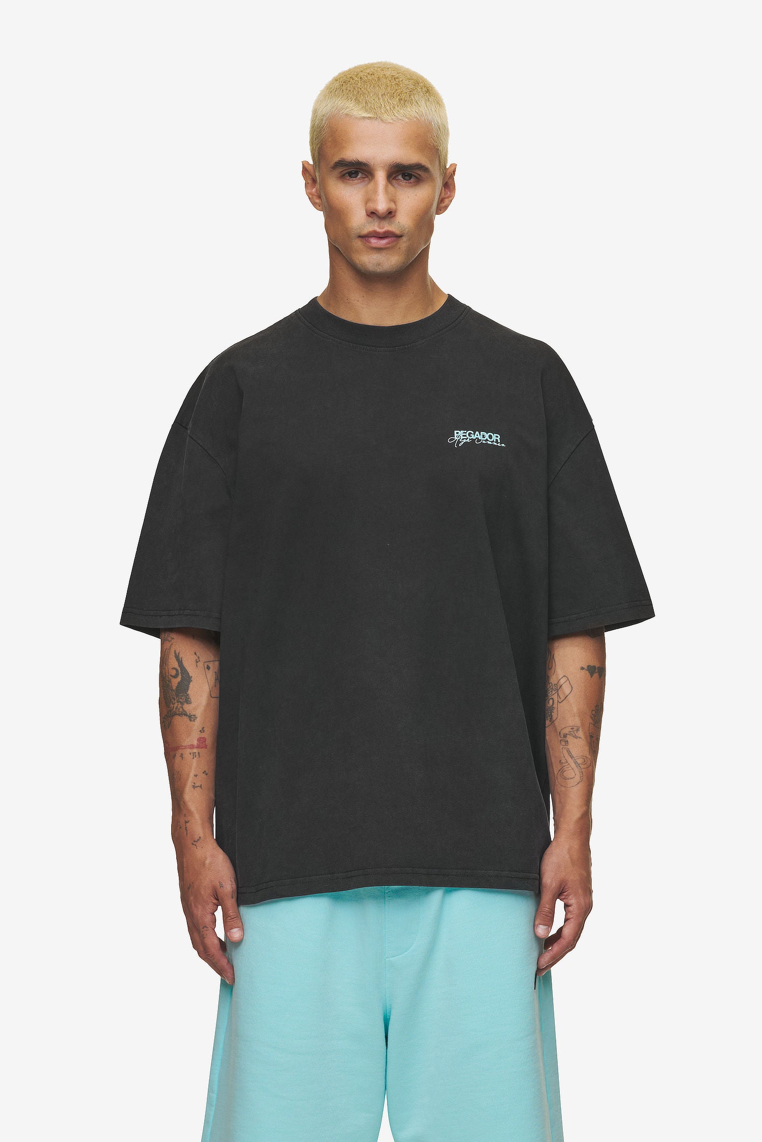 Pegador Patino Oversized Tee Vintage Black Seitenansicht aus der High summer Kollektion für Herren