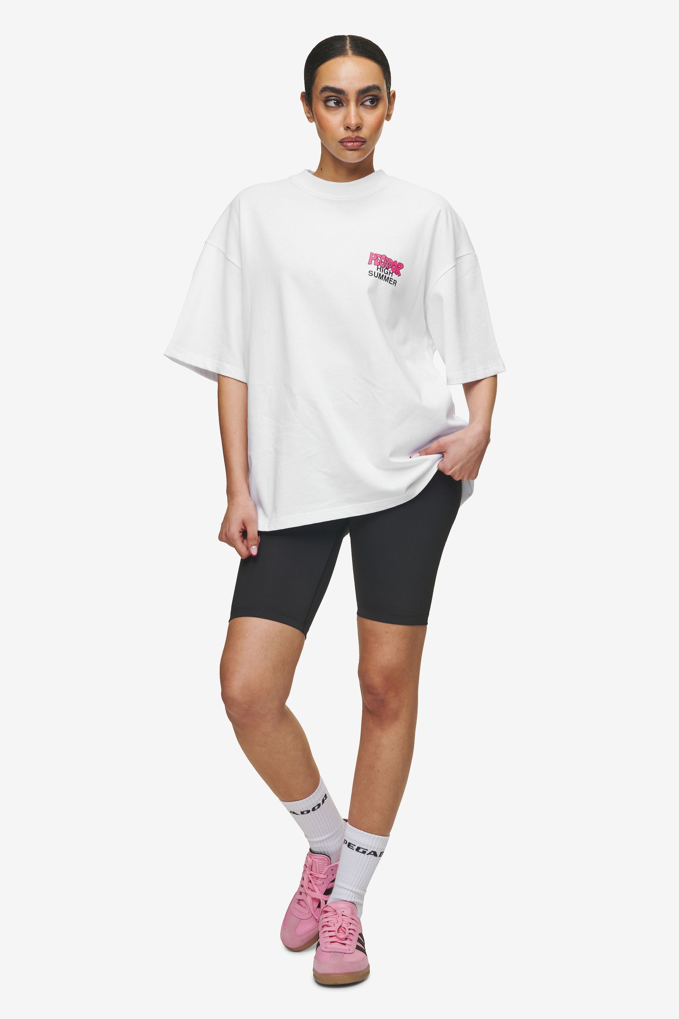 Pegador Farrar Boxy Tee White Ganzkörper Bild aus der High summer Kollektion für DaHerren