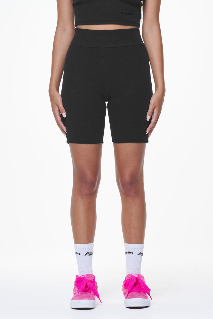 Pegador Barrie Rib Biker Shorts Black