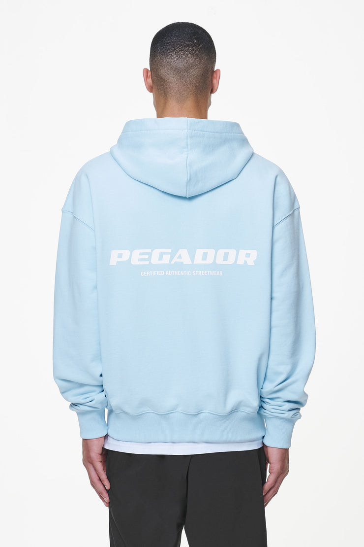 Pegador Colne Terry Logo Oversized Sweat Jacket Vintage Aqua