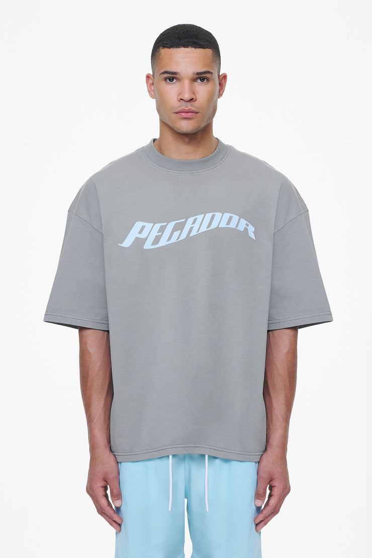 Pegador Kinley Boxy Tee Heavy Washed Cool Grey