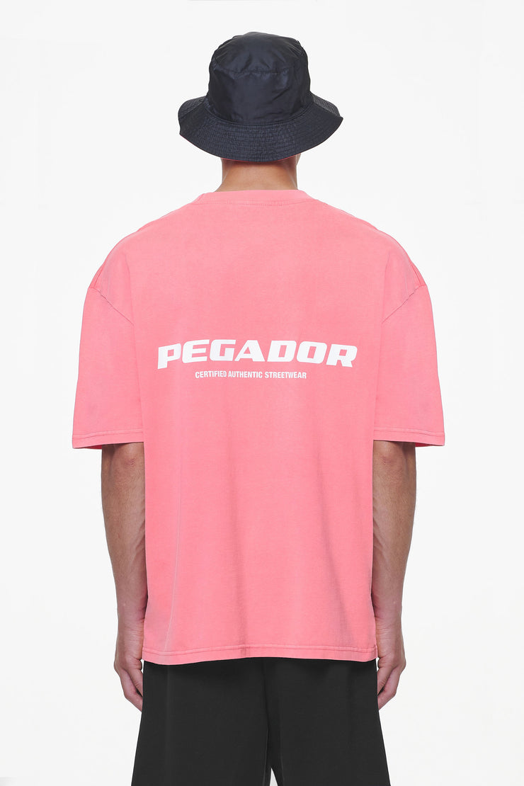 Pegador Colne Logo Oversized Tee Vintage Strawberry