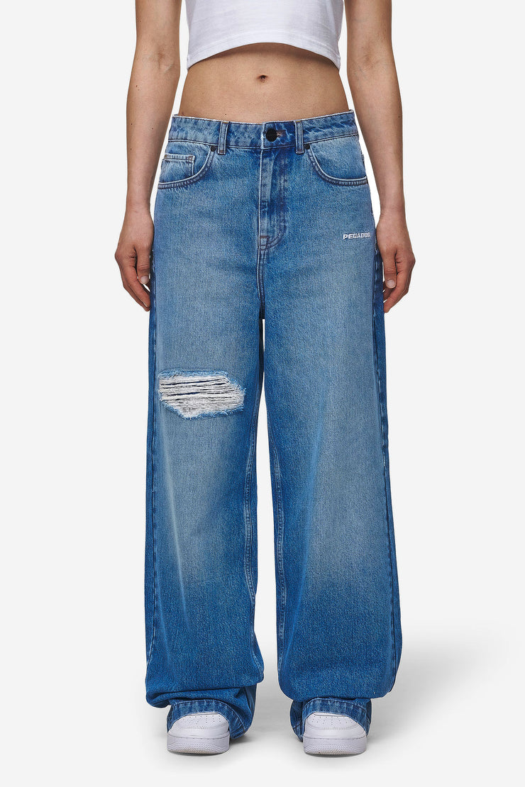 Pegador Mally Super Baggy Jeans Washed Blue