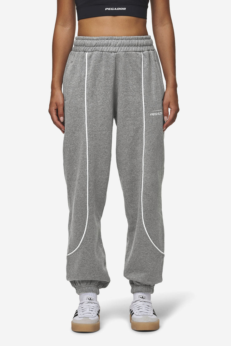 Pegador Silvi High Waisted Sweat Pants Deep Grey Melange