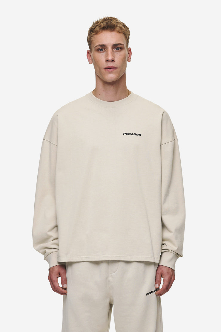 Pegador Rusk Logo Oversized Longsleeve Washed Light Beige