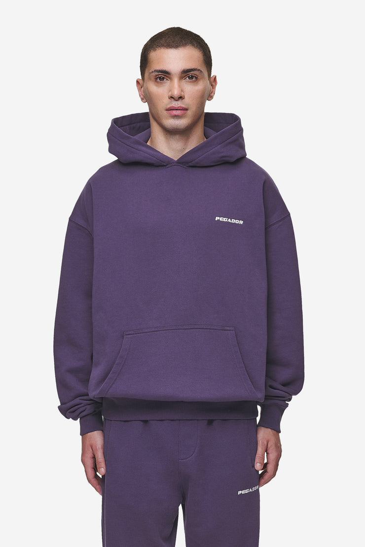 Pegador Logo Oversized Hoodie Washed Deep Purple