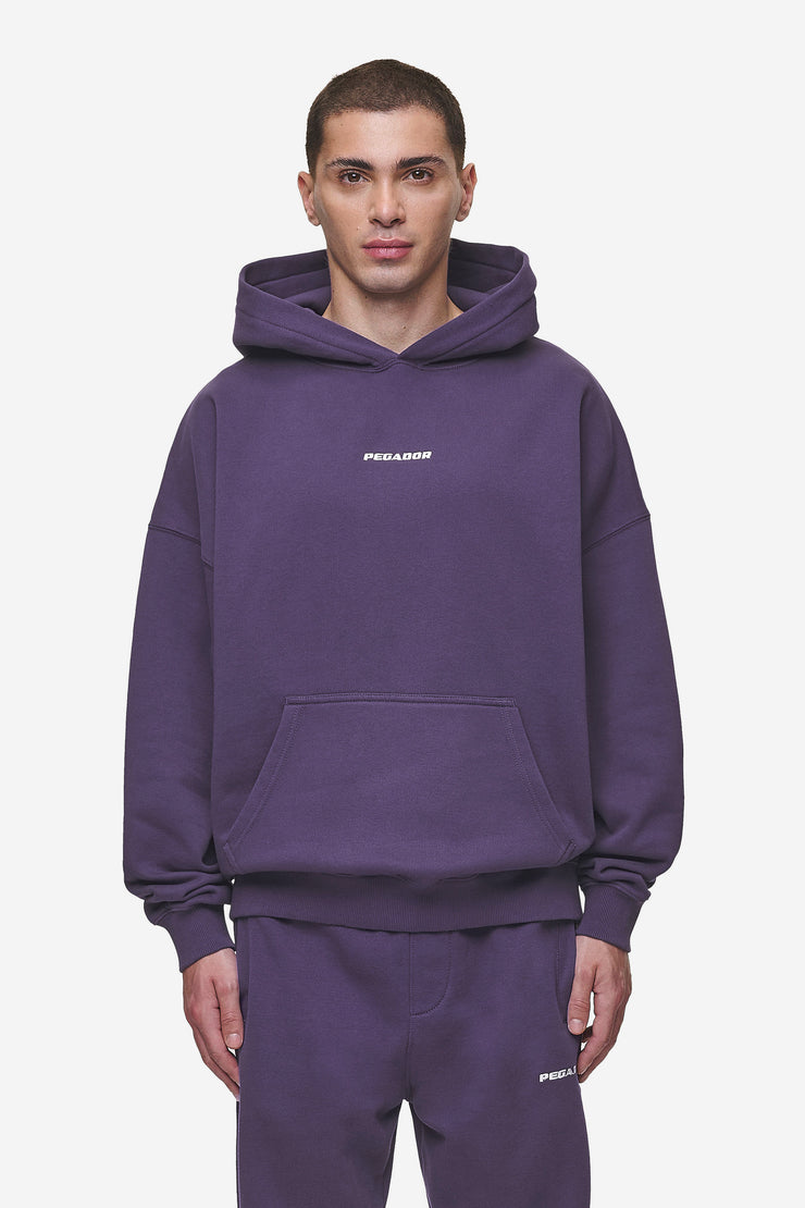 Pegador Logo Boxy Hoodie Washed Deep Purple