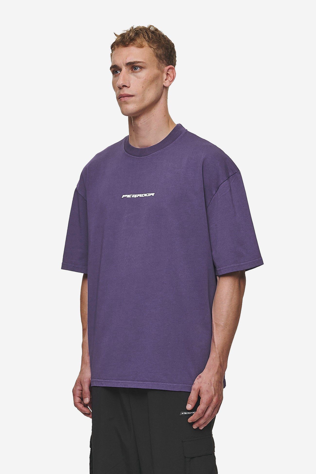 Pegador Dubose Oversized Tee Vintage Deep Purple Gegenansicht aus der Most Alive Kollektion für Herren