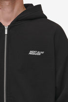 Pegador Clayton Oversized Sweat Jacket Washed Black Detailshot aus der Most Alive Kollektion für Herren