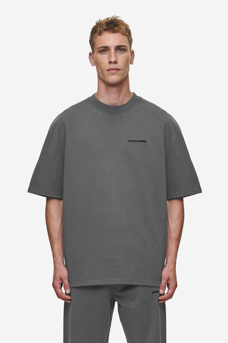 Pegador Logo Oversized Tee Washed Anthracite