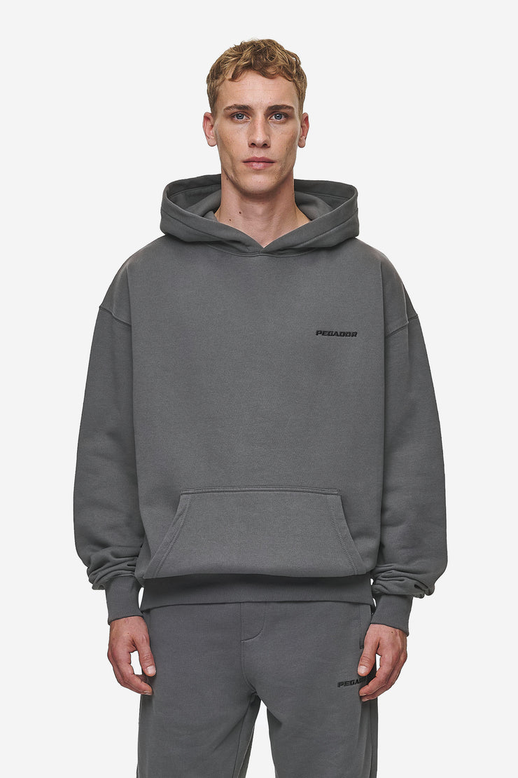 Pegador Logo Oversized Hoodie Washed Anthracite