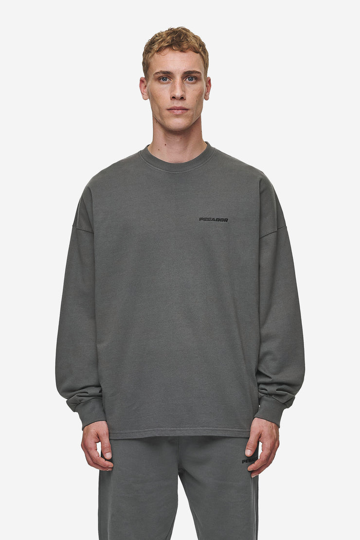 Pegador Rusk Logo Oversized Longsleeve Washed Anthracite