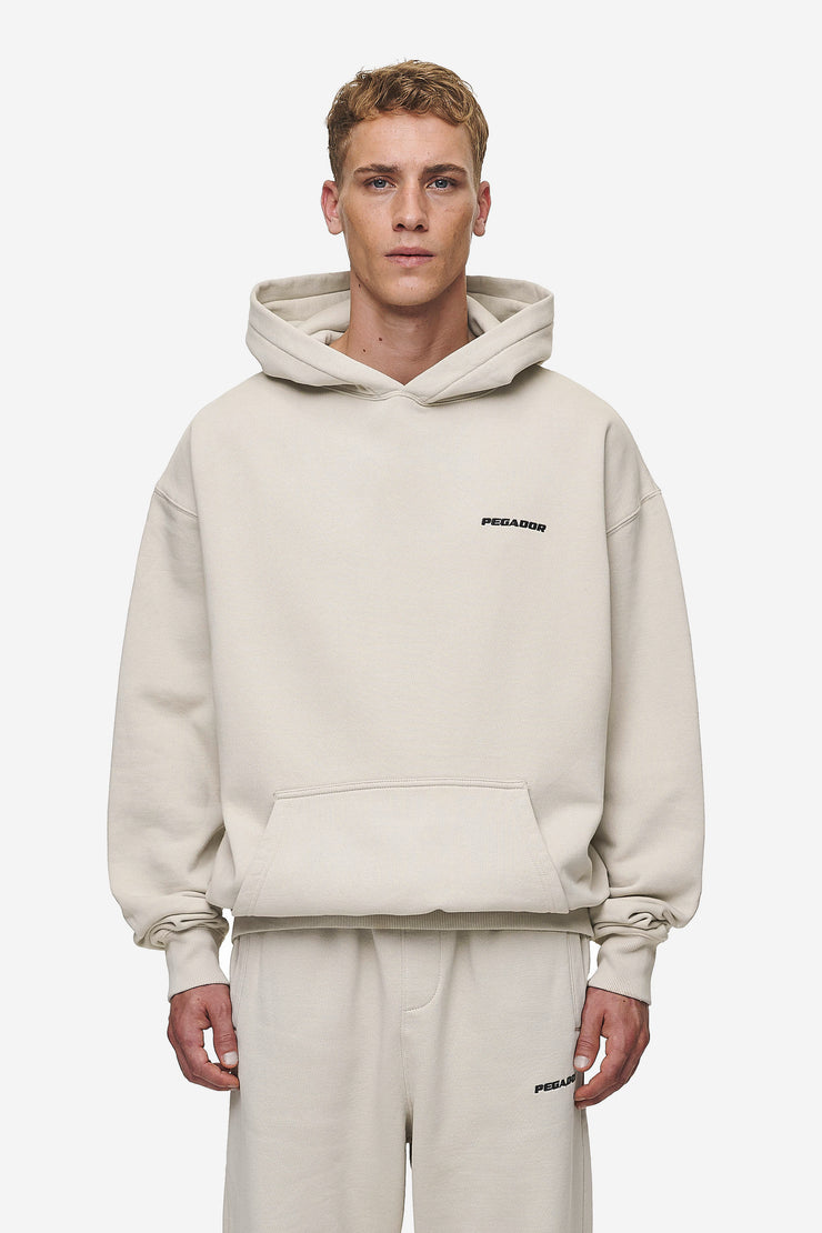 Pegador Logo Oversized Hoodie Washed Light Beige