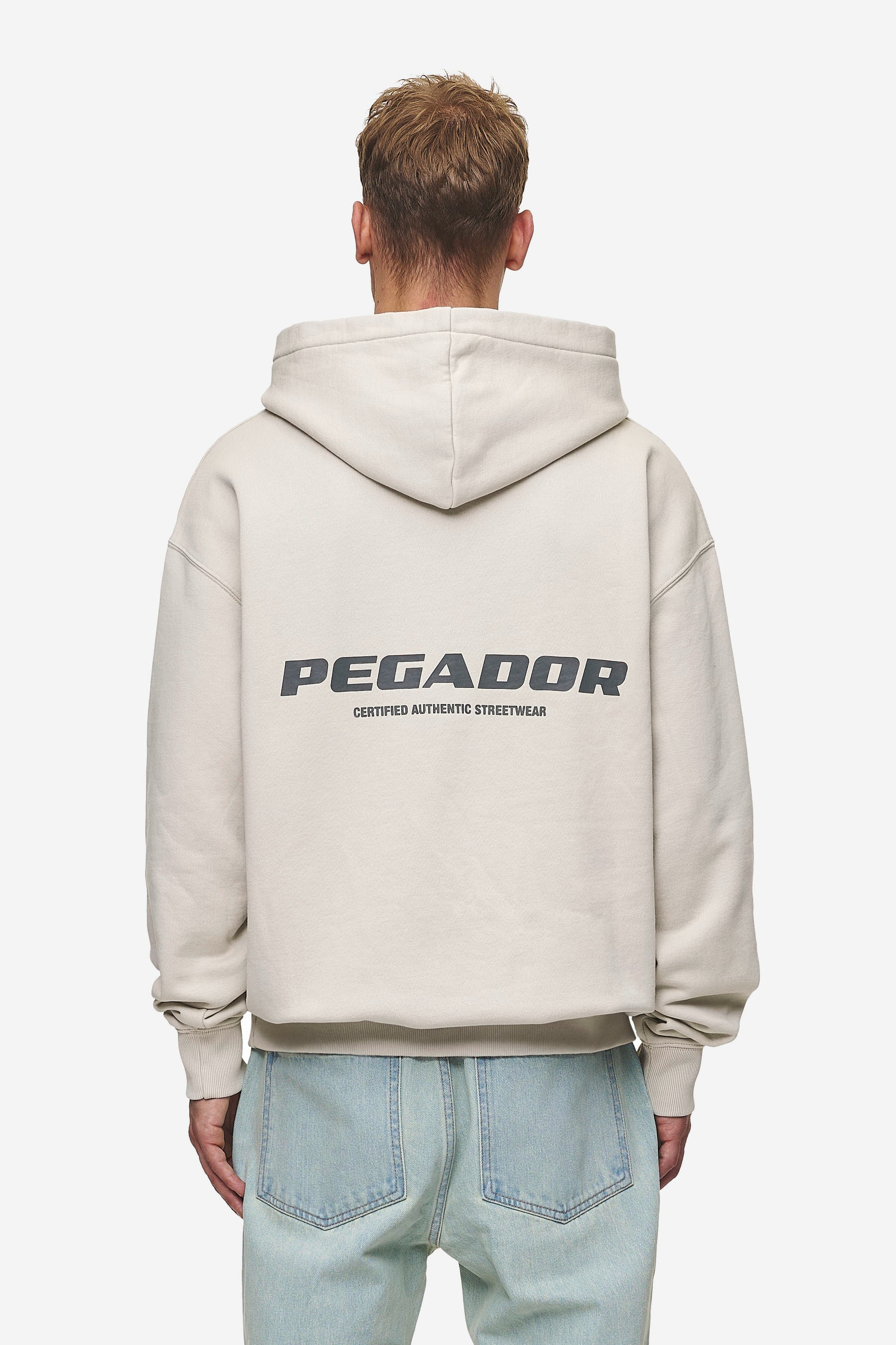 Colne Logo Oversized Hoodie Washed Light Beige – PEGADOR®