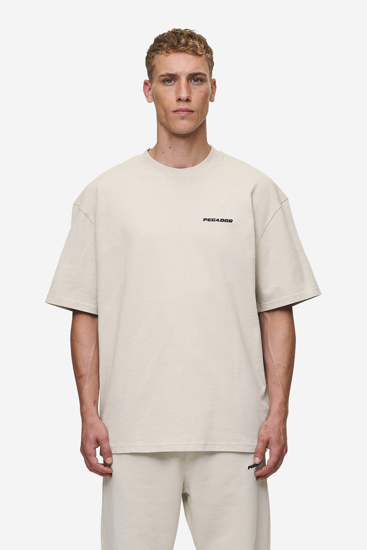 Pegador Logo Oversized Tee Washed Light Beige