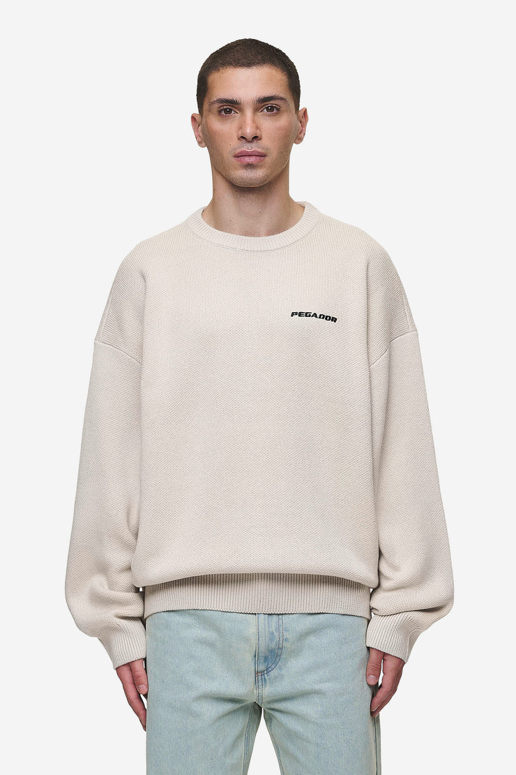 Pegador Logo Oversized Knit Sweater Light Beige