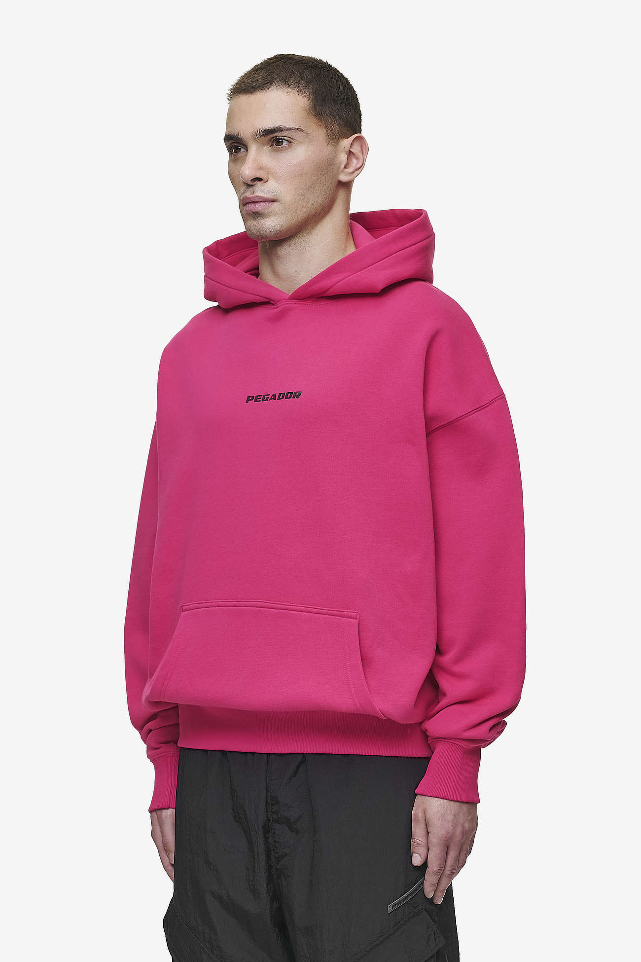 Colne Logo Oversized Hoodie Washed Virtual Pink Black