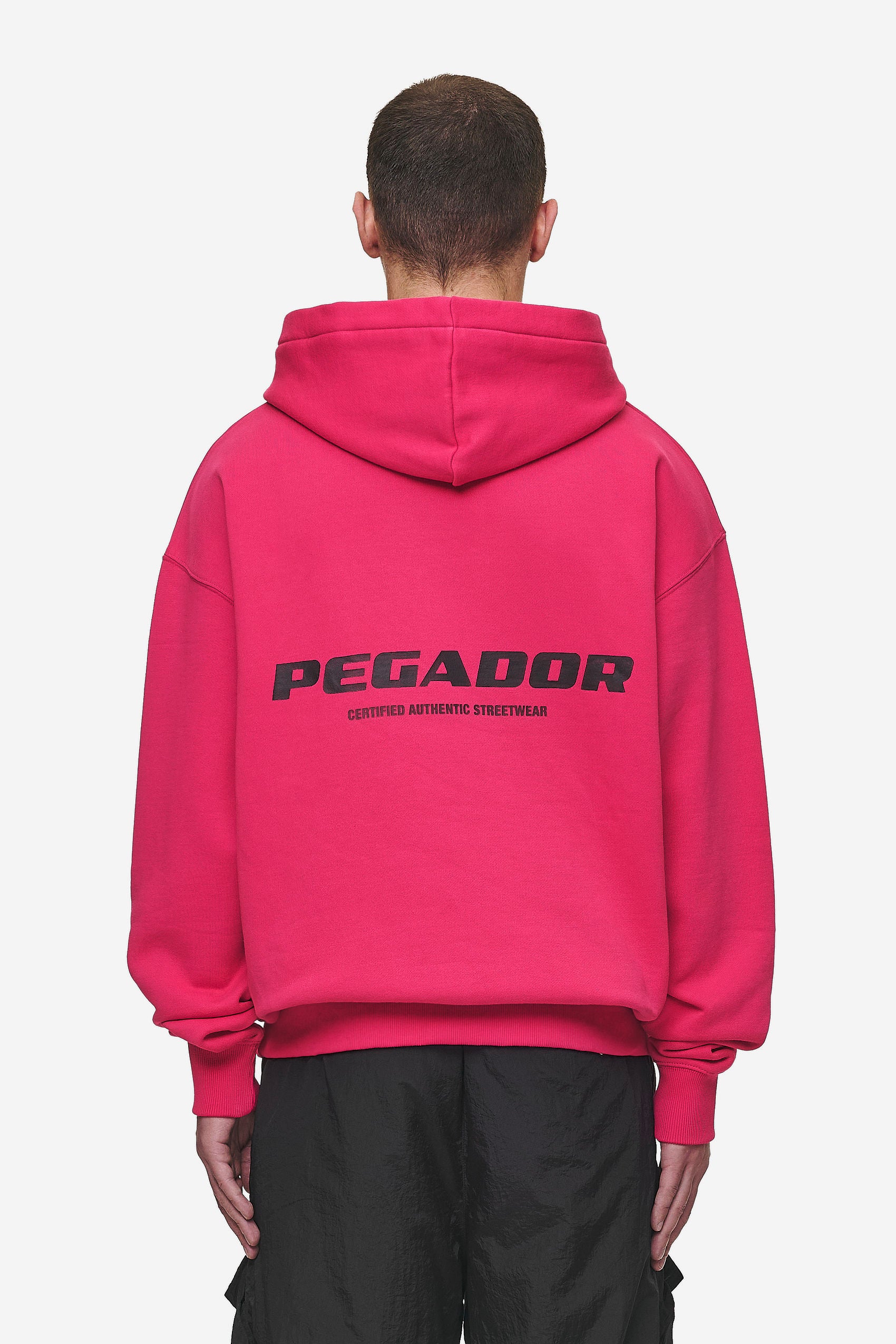 Colne Logo Oversized Hoodie Washed Virtual Pink Black PEGADOR