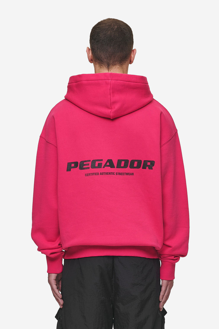 Pegador Colne Logo Oversized Hoodie Washed Virtual Pink Black