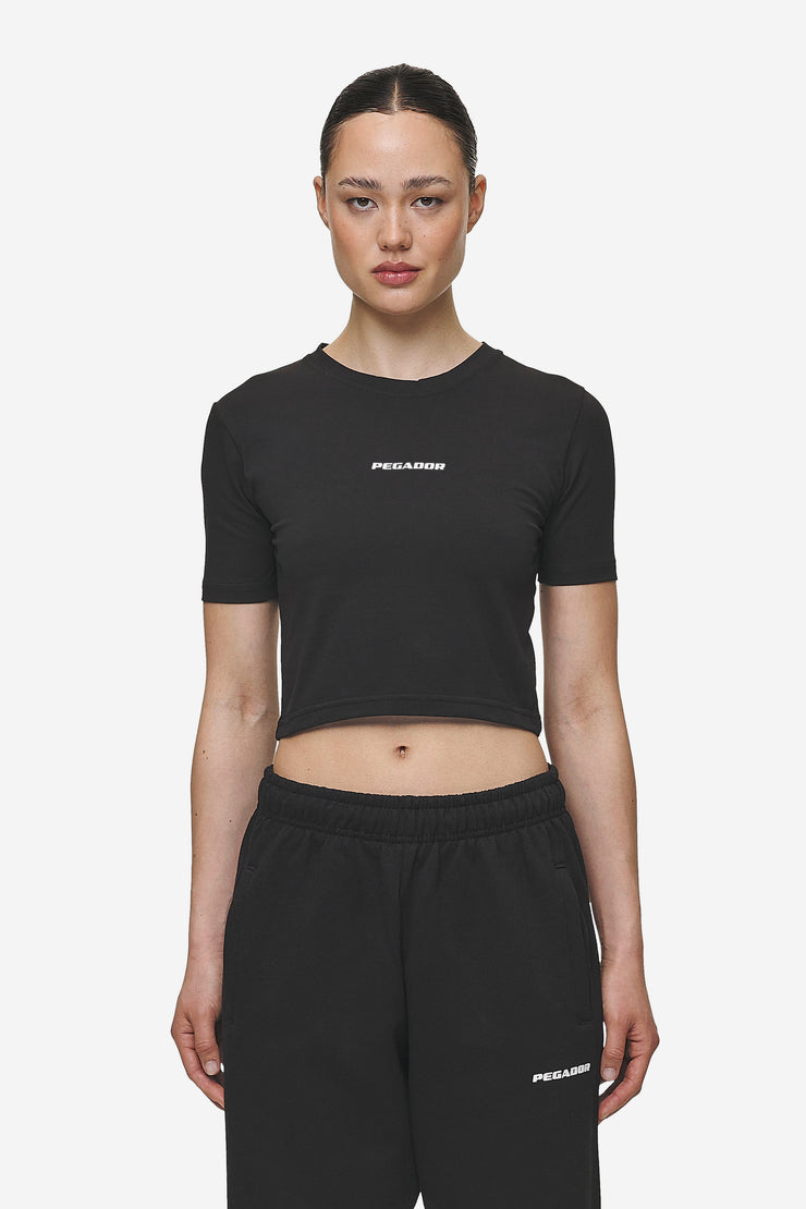 Pegador Ines Cropped Baby Tee Black White Gum