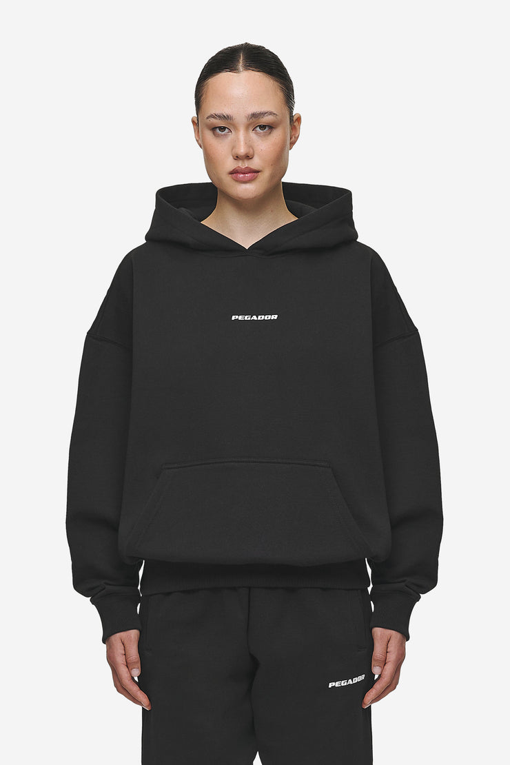 Pegador Clarita Logo Oversized Hoodie Black White Gum