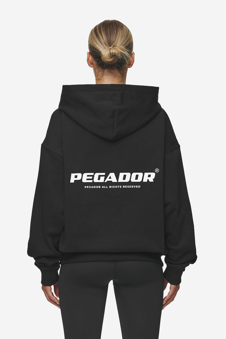 Pegador Atna Logo Oversized Hoodie Black White