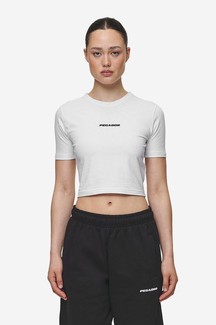 Pegador Ines Cropped Baby Tee White Black Gum