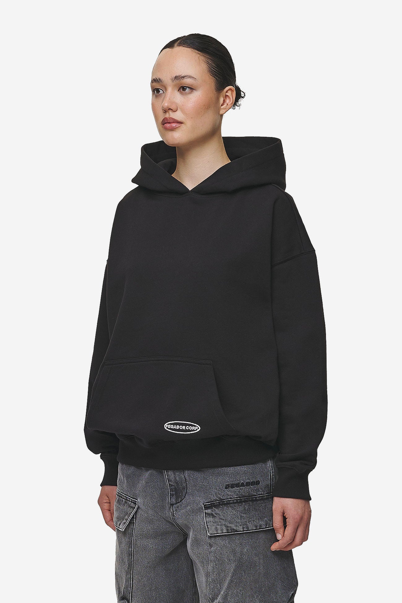 Pegador Sora Oversized Hoodie Washed Black Gegenansicht aus der Most Alive Kollektion für DaHerren