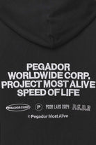 Pegador Sora Oversized Hoodie Washed Black Detailshot aus der Most Alive Kollektion für DaHerren