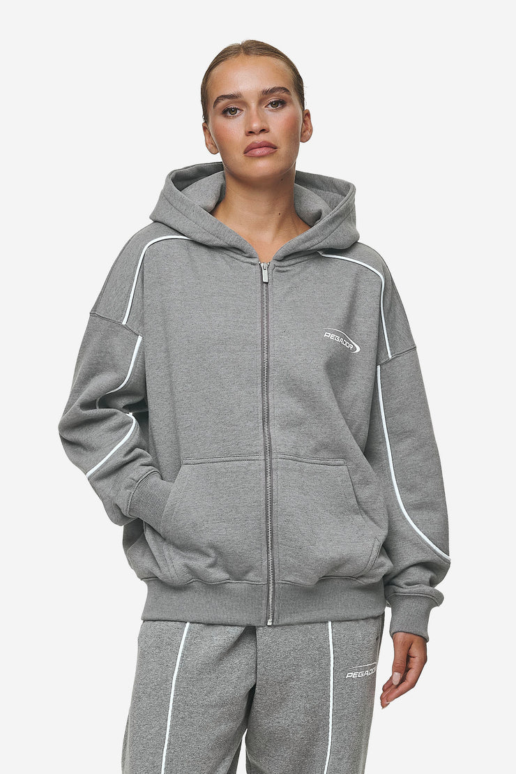 Pegador Silvi Oversized Sweat Jacket Deep Grey Melange