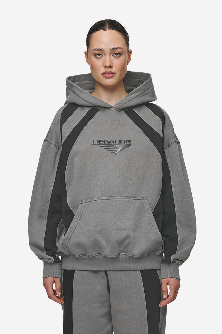 Pegador Amira Oversized Hoodie Washed Deep Grey Black