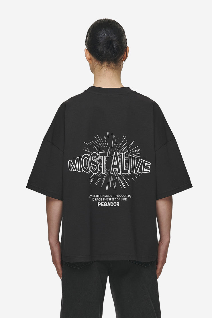 Pegador Nisa Heavy Oversized Tee Washed Black