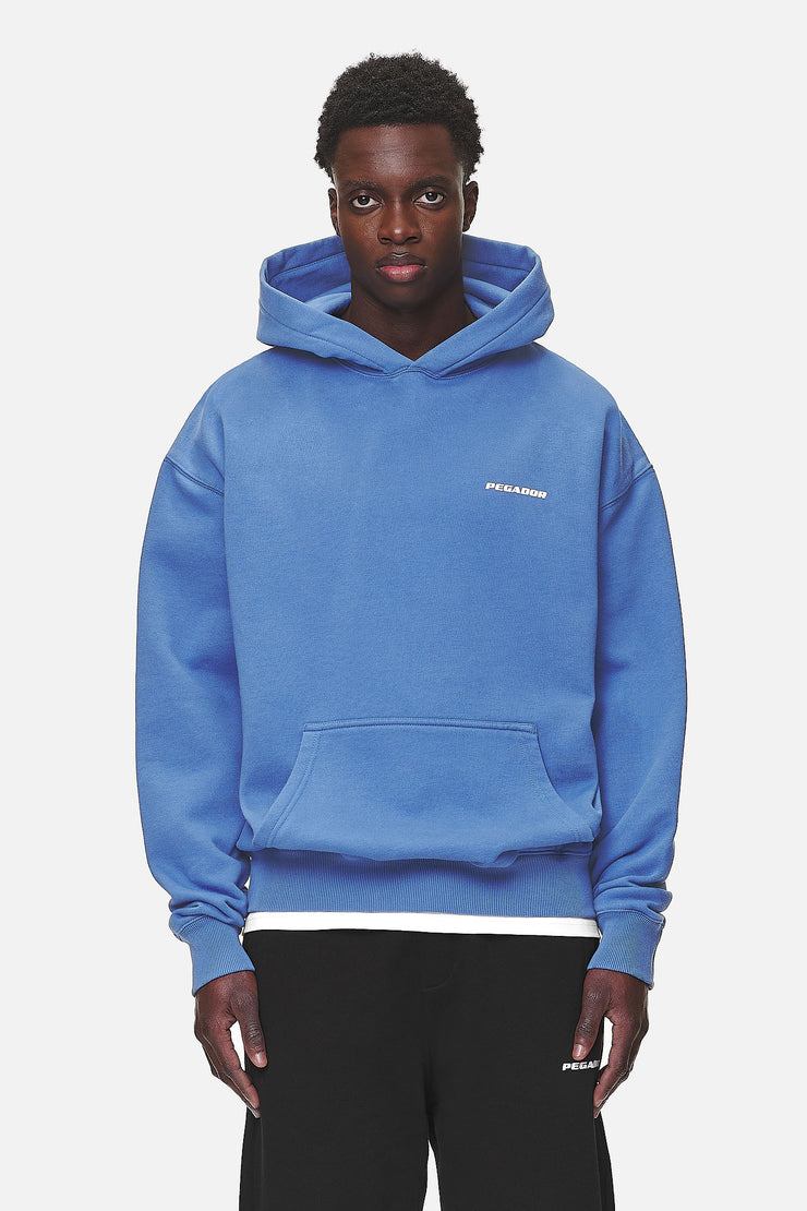 Pegador Logo Oversized Hoodie Washed Retro Blue White Gum